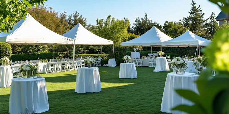 Tente pliante lors d'un événement de mariage